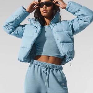 ALO celestial blue puffer jacket